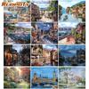 Frameless Building Landscape DIY Painting By Numbers City Scenery Acrylic Picture Modern Wall Art Canvas Painting For Home Decor 40x50cm