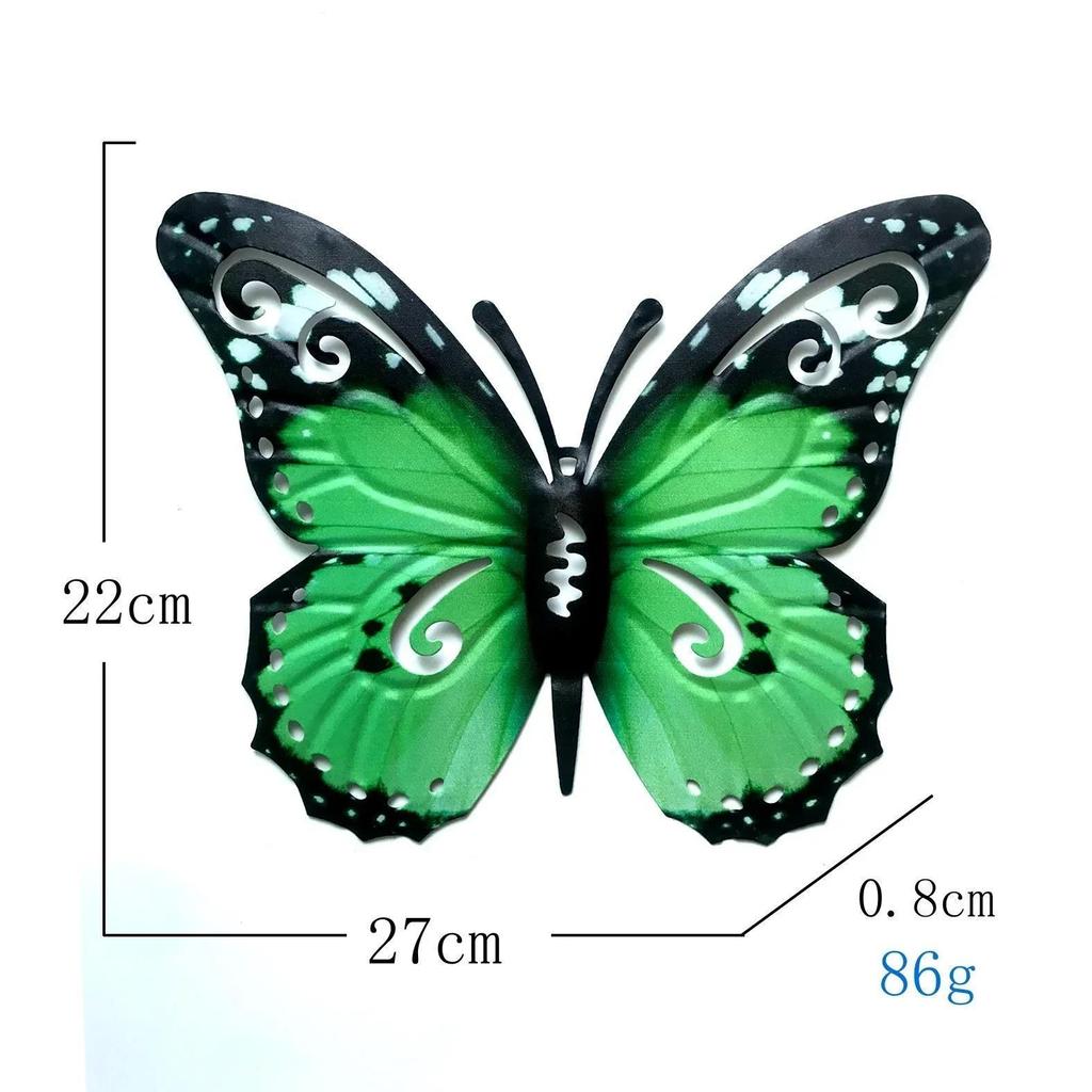 Metal Butterfly Wall Decor 7 Colors Butterflies Sculpture Iron Indoor Outdoor Hanging Wall Art For Garden Yard Fence Home Gift