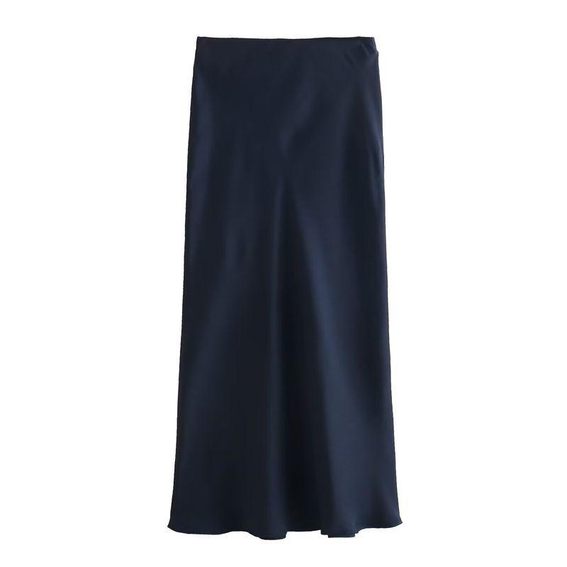 Spring New Arrival Fashion Style A- Line High Waist Mid-Length Skirt Silk Satin Texture Midi Skirt Skirt 8338537