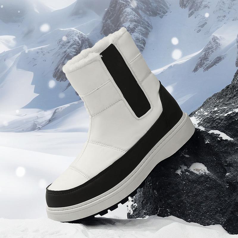 Snow boots women's high-top large-size velvet warm outdoor shoes overalls zipper hiking Northeast hiking shoes