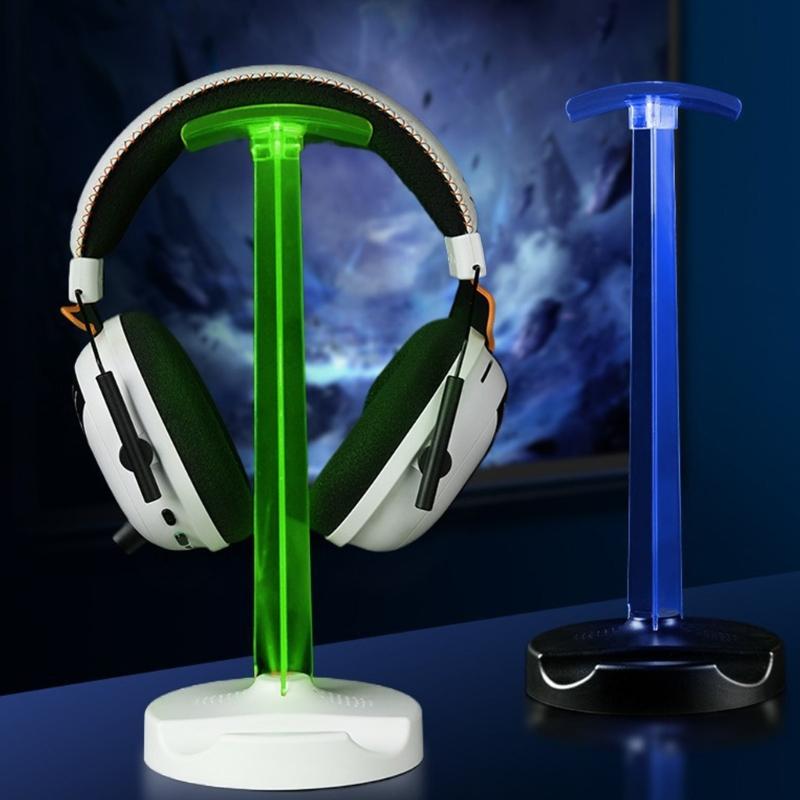 Multifunction Headset Display Stand Earphone Holder Dock with LED Light For Home Office Gaming Setup