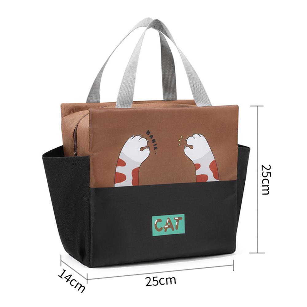 Portable Cartoon Lunch Bag Thermal Insulation Lunch Box Storage Handbag Multifunctional Kid School Cooler Bag Picnic Food Pouch