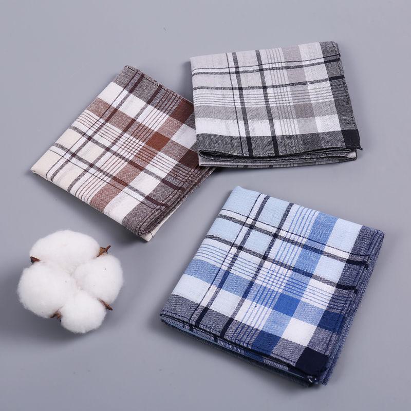 Retro Cotton Handkerchief for Men - Soft, Old-Fashioned, Sweat-Absorbent, Ideal for Middle-aged and Elderly