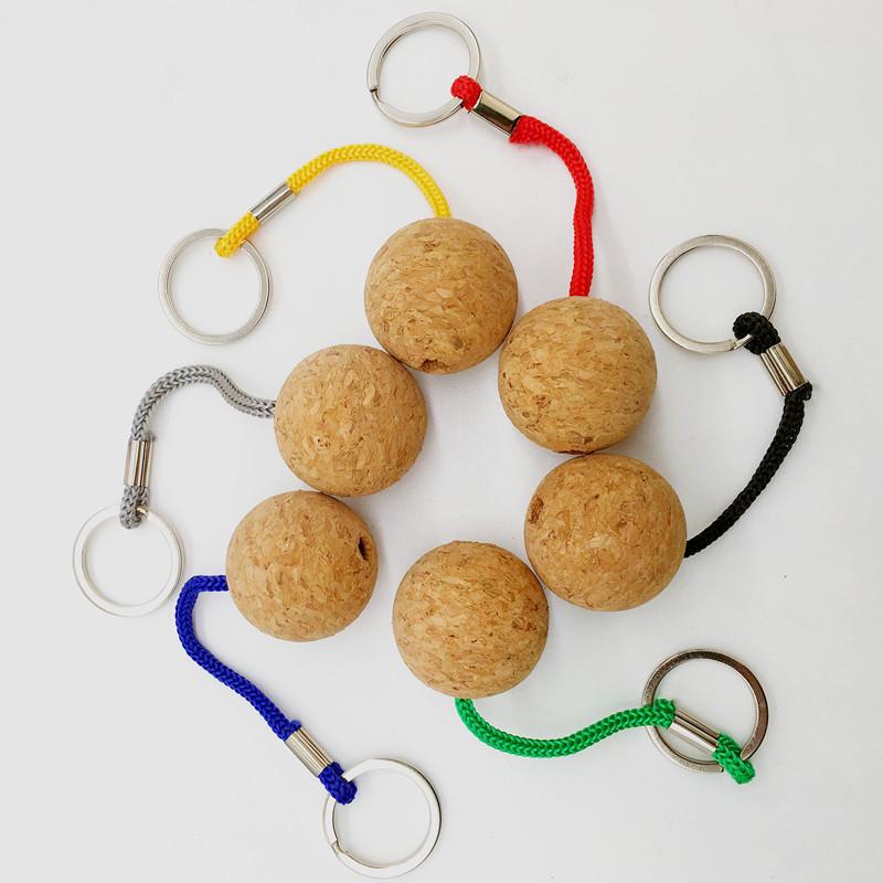 Customizable Round Cork Ball Keychain with Logo Printing