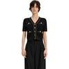 Karl Lagerfeld French Elegant Daily Commuting Dating Outfit Light Luxury Chain Cardigan Summer Color Block Regular Short Sleeve Knit Top E42W2070999
