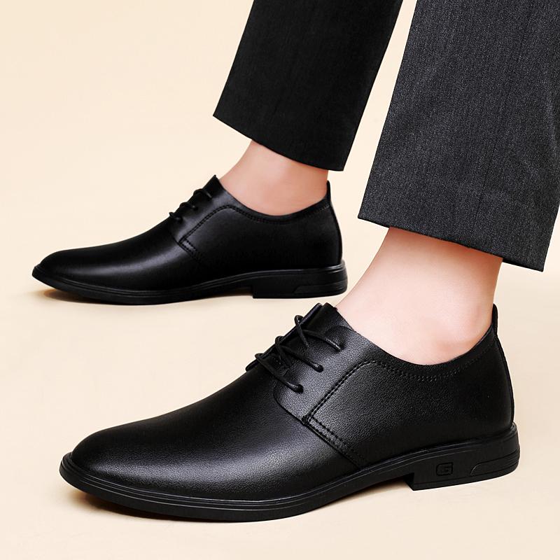 Non-Slip Soft Sole High Quality Men's Genuine Leather Shoes Flat Lace Up Casual Shoes New Classic Cowhide Oxford Shoes for Men