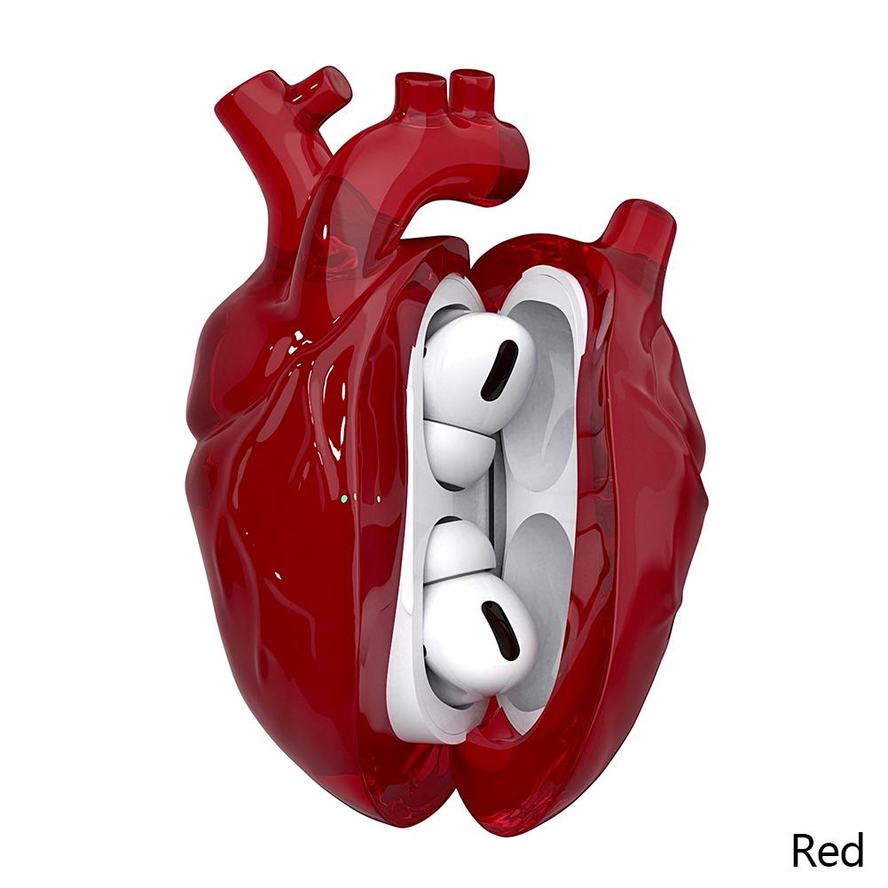 

Cool Heart Earphone Case For Airpodspro1/2 Airpods 4 3 Case 3D Liquid Silica Gel Earphone Cover Decoration Anti Fall Airpods 4 красный