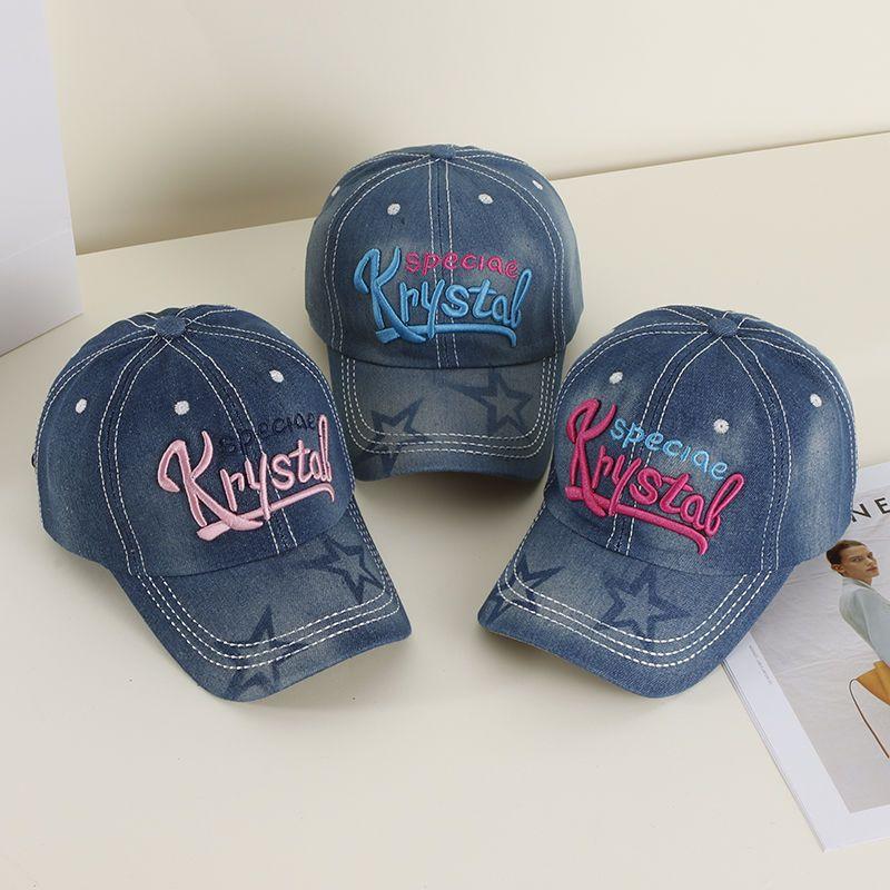 Cowboy Hat Women's Spring Korean Style Letter Cap Fashion Versatile Student Baseball Cap Sun Protection Sun Hat