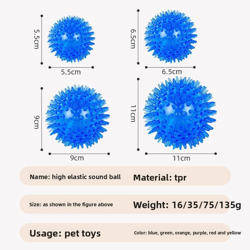 The Toy Ball Bouncy High, Squeaks and Makes A Sound. The Pointed Spiny Ball Is A Floating Dog Toy Ball