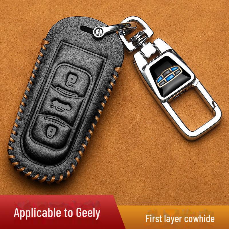 Leather Car Key Cover for Geely Models: Xingyue L, Xingrui, Binyue, Boyue L, Haoyue Pro, Dihao GS (24 Models)
