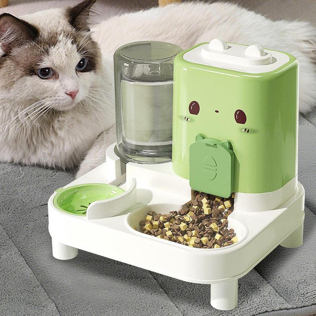 Cat Food Dispenser 2 In 1 Pet Food Dispenser Detachable Waterer For Home Kitten Puppy Bunny Outdoor Travel Vacation Drinking