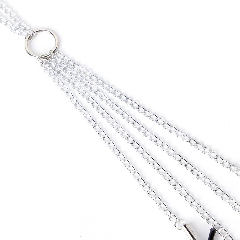 SM Four-Head Breast Clip with Chain Female Clip Sex Toys Female Adjustment Clitoral Clip Adult Sex Products Customized Design
