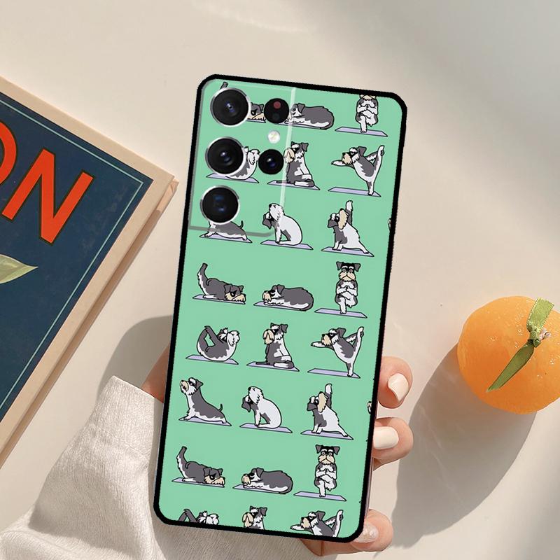 Cartoon Schnauzer Dog Case For Samsung Galaxy S21 S22 S23 Ultra S8 S9 S10 Note 10 Plus Note 20 Ultra S20 FE Coque