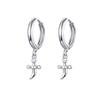 CRMYA Vintage Piercing Ear CZ Zircon Cross Earring Gold Silver Filled Drop Earrings For Women Hoop Earings Jewelry Wholesale