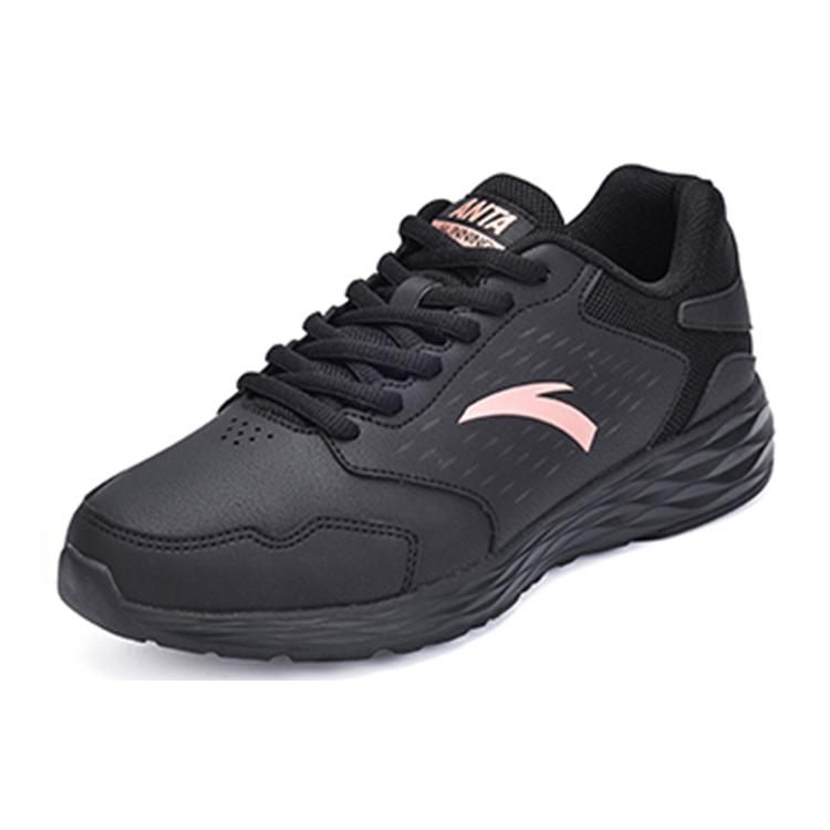 New Anta Cushioned Slip Resistant Abrasion Resistant Low Top Casual Running Shoes Women's Black Pink 922355592-1