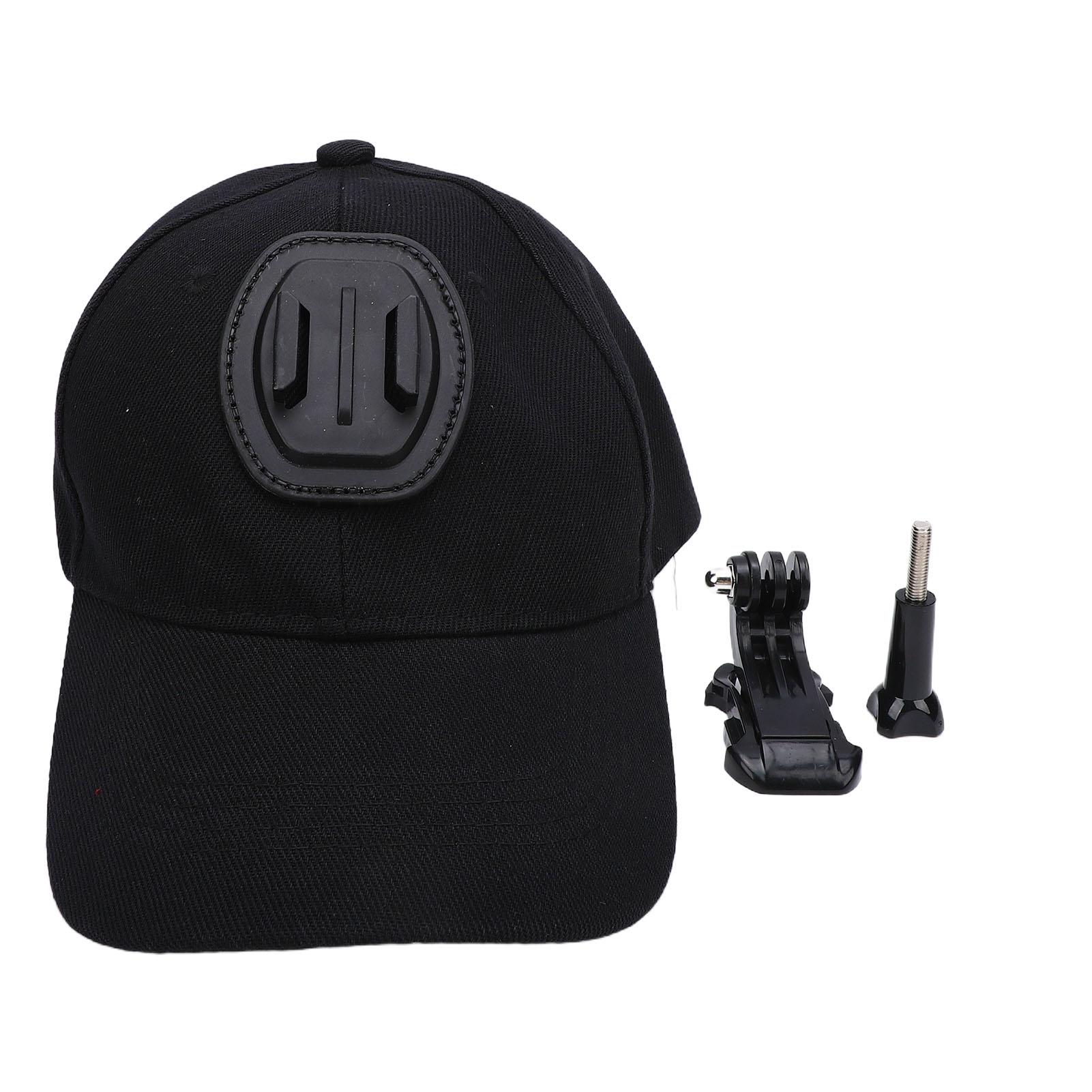 Tomtop Jms Women's Black Action Camera Mount Hat Lightweight Baseball Hat With Camera Mount For Outdoor Sports Travel Hiking Cm