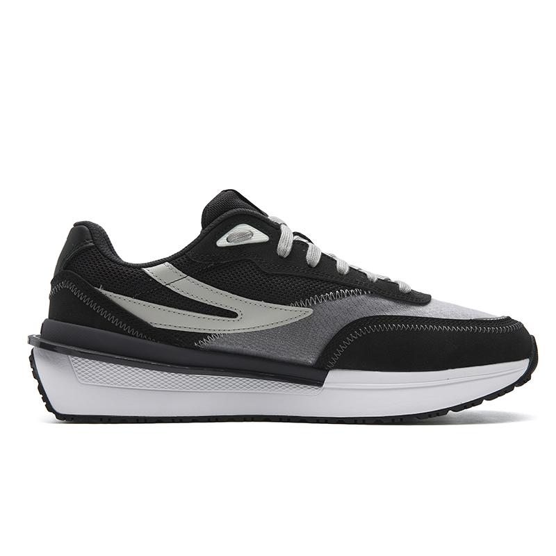 Men's Sneakers FILA Renno Fabric Cushioning Abrasion Resistant Breathable Low top Casual Shoes Men's Black