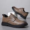 Men's Casual Leather Shoes Spring New Fashion Trend Single Shoes Retro Tooling Shoes Men