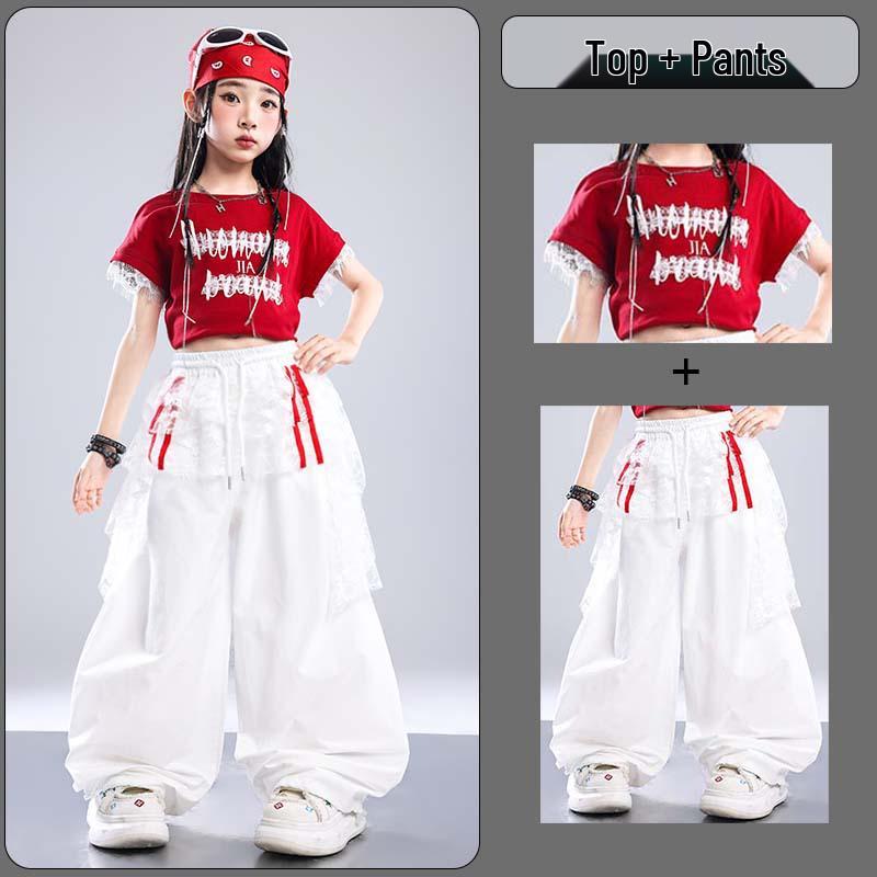 Set Costume Hip Hop Jazz Dance per Ragazze – Alla Moda Outfit da Esibizione Street Dance per Bambini