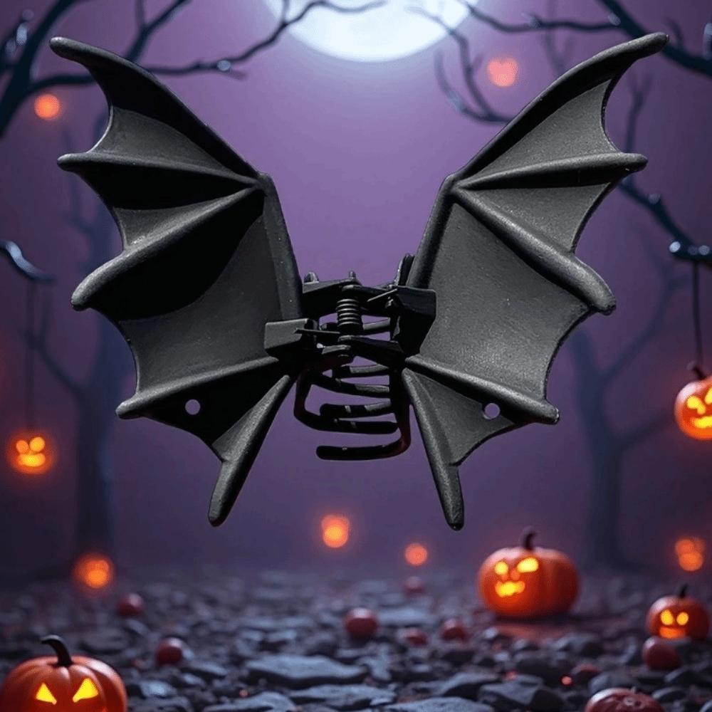 Zinc Zinc Alloy Bat Wings Ponytail Holder Gothic Shark Clip Halloween Hair Claw Women Girl