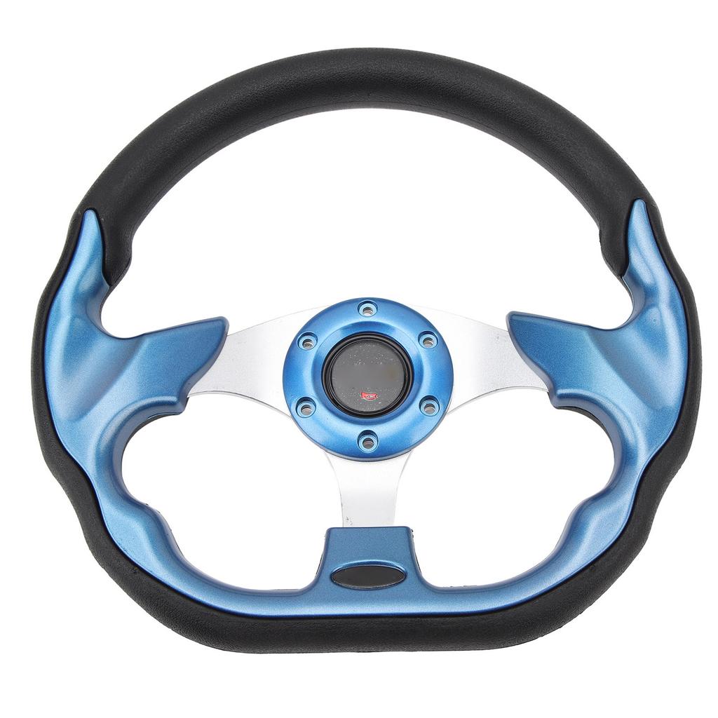 12.5 Inch Golf Cart Steering Wheel Universal 6 Holes Steering Wheel Replacement for E‑Z‑GO TXT & RXV Blue