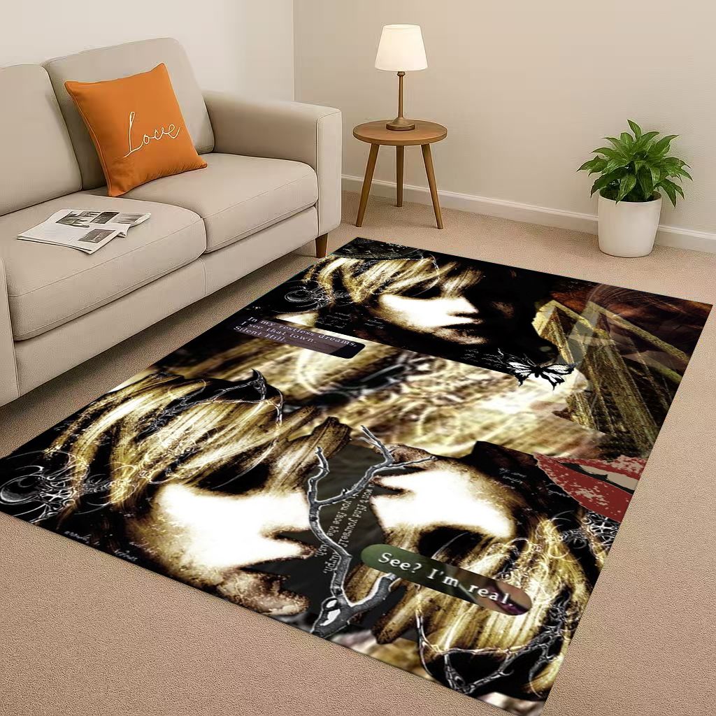 Retro Game Silent Hill Pyramid Head Horror Movie Living Room Non-Slip Area Rug Carpet for Bedroom Playroom Sofa,Home Doormat