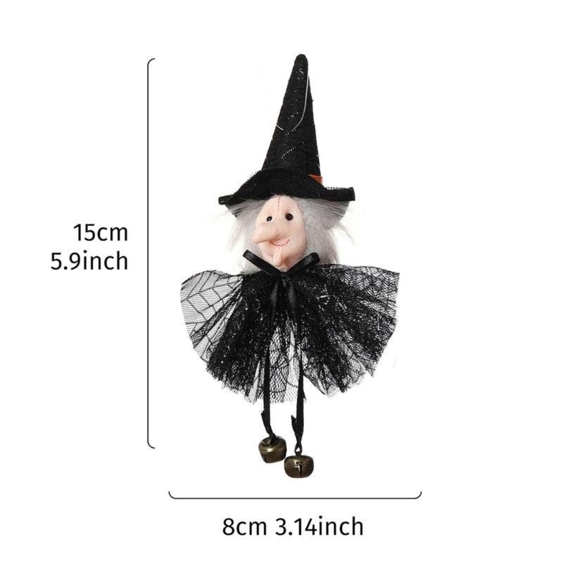 Halloween Bell Figure Decoration Set, 6 Assorted Character Hanging Ornament for Door Frame, Window , Tree and Seasonal Entrydoor Styling