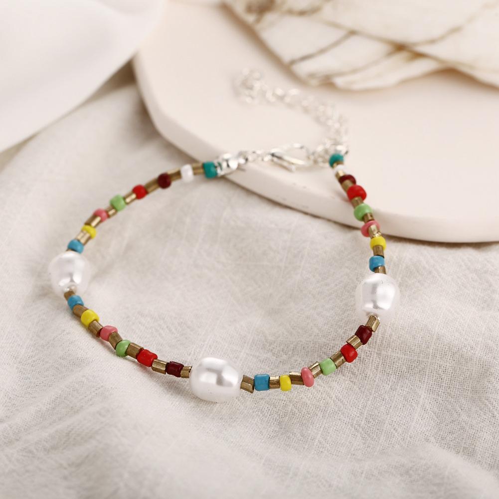 Colorful Beads Anklet Pearl Barefoot Sandals Foot Chain Ankle Bracelets Beach Jewelry