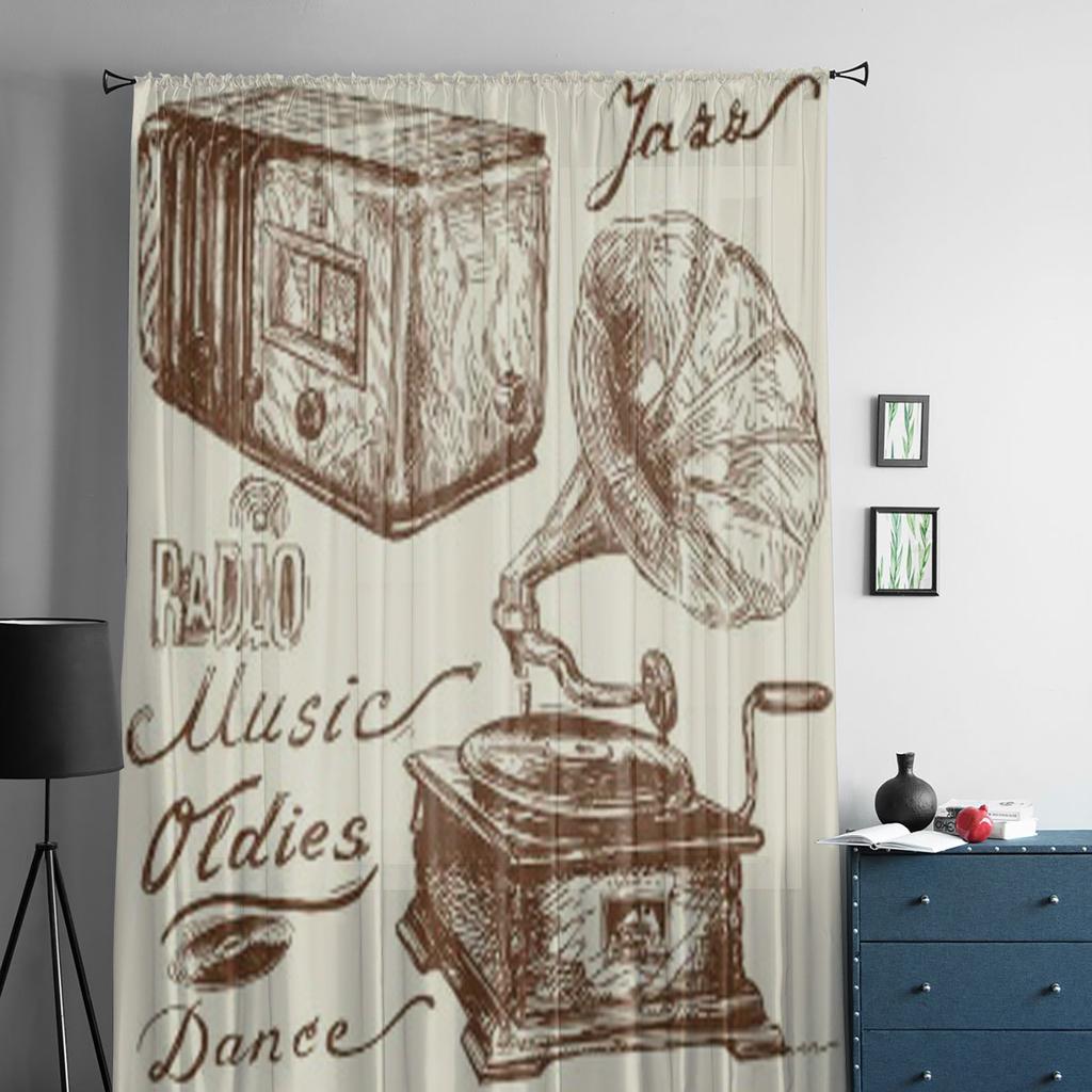 Musik Doodles Tüll Sheer Fenster Vorhänge Für Wohnzimmer Die Schlafzimmer Moderne Chiffon Voile Organza Vorhänge Decor Vorhänge