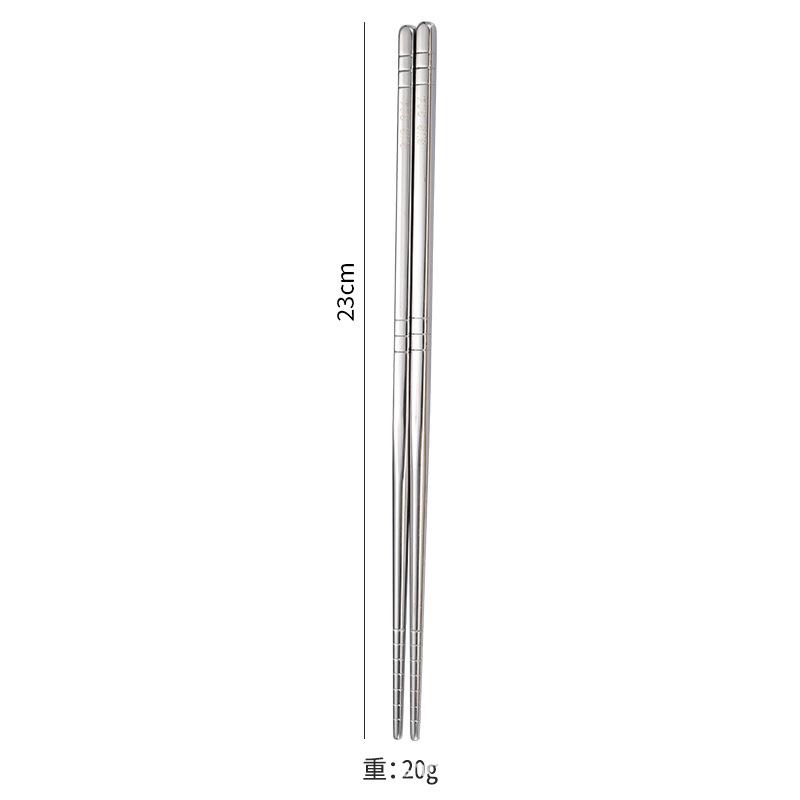 

1 pair Stainless Steel Chopsticks Non-Slip Reusable Chinese Chopstick Sushi Noodle Metal Chop Sticks
