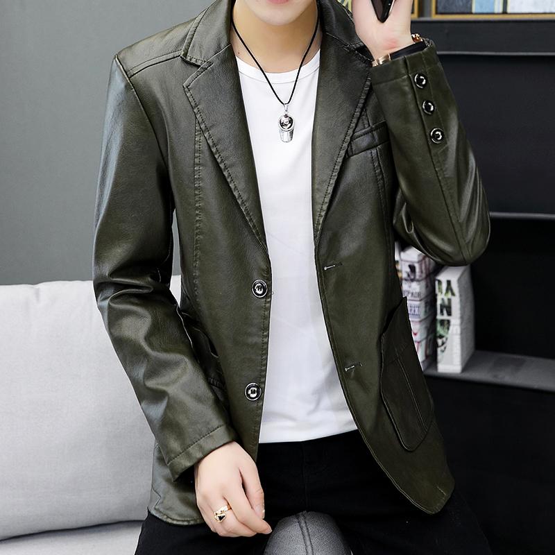 Autumn Winter Flocking Turn-down Collar Solid Color Pockets Cardigan Coats Casual Men's Clothing Preppy Style Moto Biker Tops
