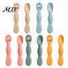 Soft Tip Spoons for Newborns 2Pcs Silicone Baby Spoon, Toddler Training Spoon Puree Fruit Puree, Babies Non-Slip Handle Infant Feeding Self