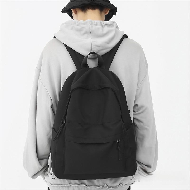 Schwarzer Rucksack für männliche College-Studenten Einfacher Herren-Rucksack Rucksack für Mittel- und Oberstufenschüler Damen-Rucksack