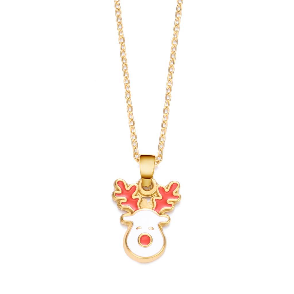 Stainless Steel Christmas Tree Pendant Necklaces for Women Colorful Snowflake Santa Candy Cane Necklaces Waterproof Jewelry