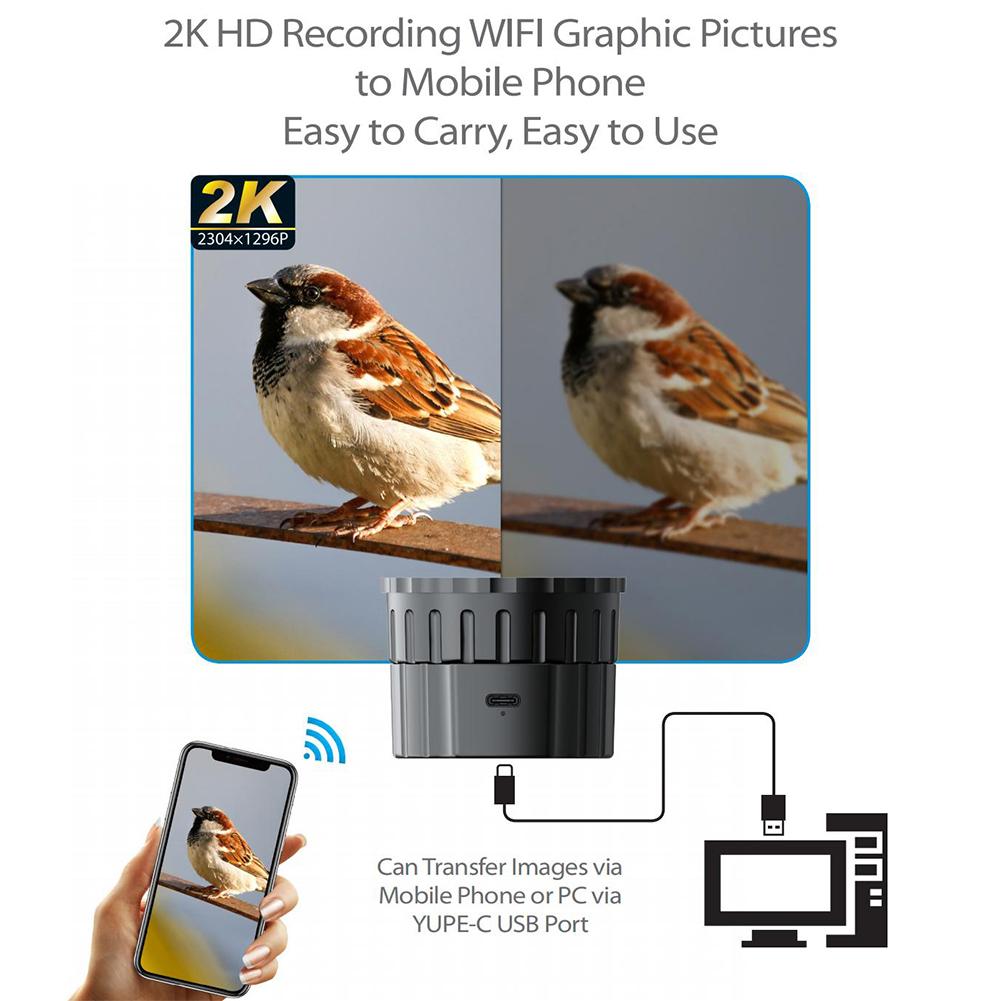 V12 WiFi Telescope Eyepiece Camera 4 Megapixels Camera 2K Telescope-HD Electronic Eyepiece Camera For Astronomy Bird Watching