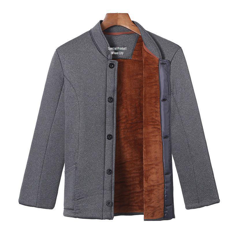 

Woodpecker Winter Plus Velvet Dad Suit: Thickened Cotton Jacket & Pants for Middle-Aged & Elderly XL (80-110 Jin)