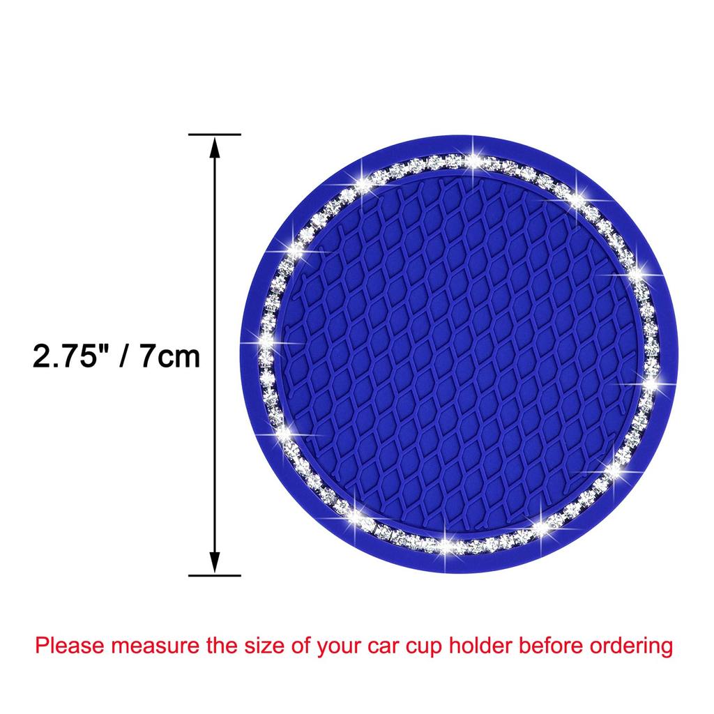 Wisdompro Car Non-Slip Coaster Bling Car Drink Holder Cup Mat Vinyl Anti-Slip Vibration Proof