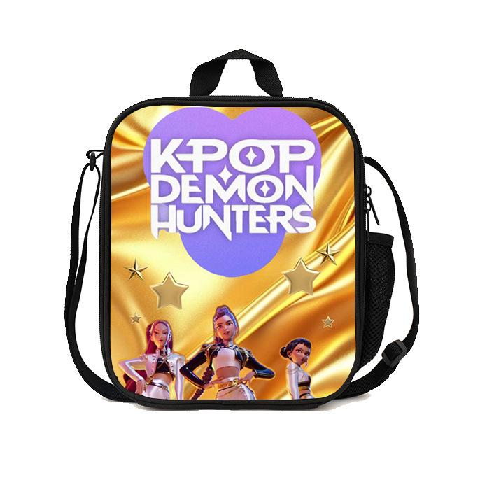 Gedruckte Hexenjäger K-Pop Essensbeutel, Studentin Huntrix Kpop Picknicktasche Kühltasche, Thermoisolierbeutel