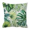 Watercolor tropical green leaf banana leaf Digital printing short plush pillow covers for sofa office cushion cover home goods