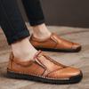 Brown Handmade Leather Men Shoes Casual Slip On Lazy Loafers Driving Breathable Outdoor Flats Hot Sale Moccasins Plus Size 48