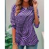 T-shirt da donna Girocollo Manica Lunga Tunica Grafica Geometrica Elegante Vintage Alla Moda Girocollo Top Regolari