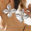 European American Exaggerated Big Flower Stud Earrings Retro Ins Petal Metal Sheet Earrings For Women Trendy Fashion Jewelry