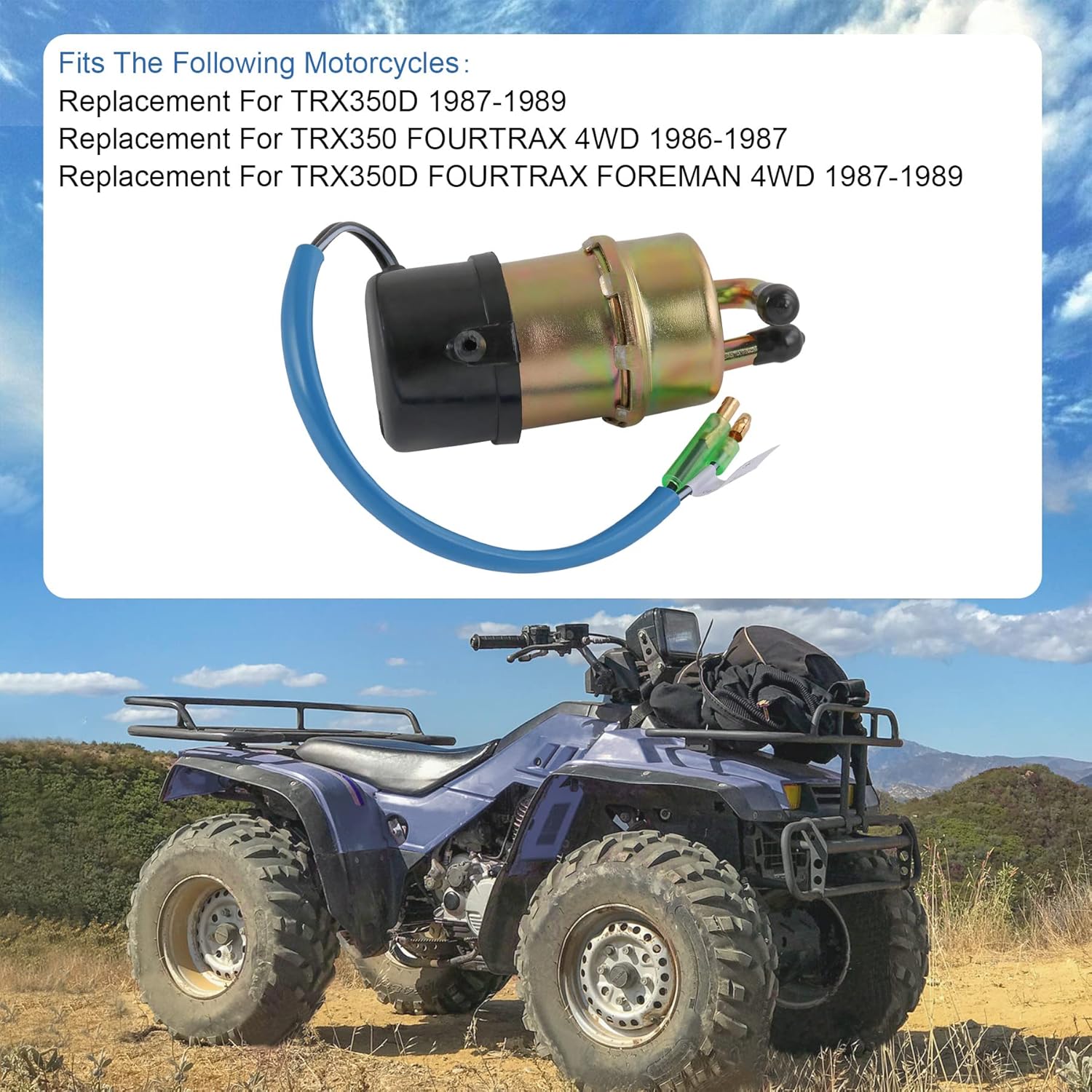 

JDMSPEED Fuel Pump Replacement For Honda TRX350D Fourtrax Foreman 4WD 1987-1989, TRX350 Fourtrax 4WD 1986-1987 Replaces 16710HA7672 16710-HA7-672 12V