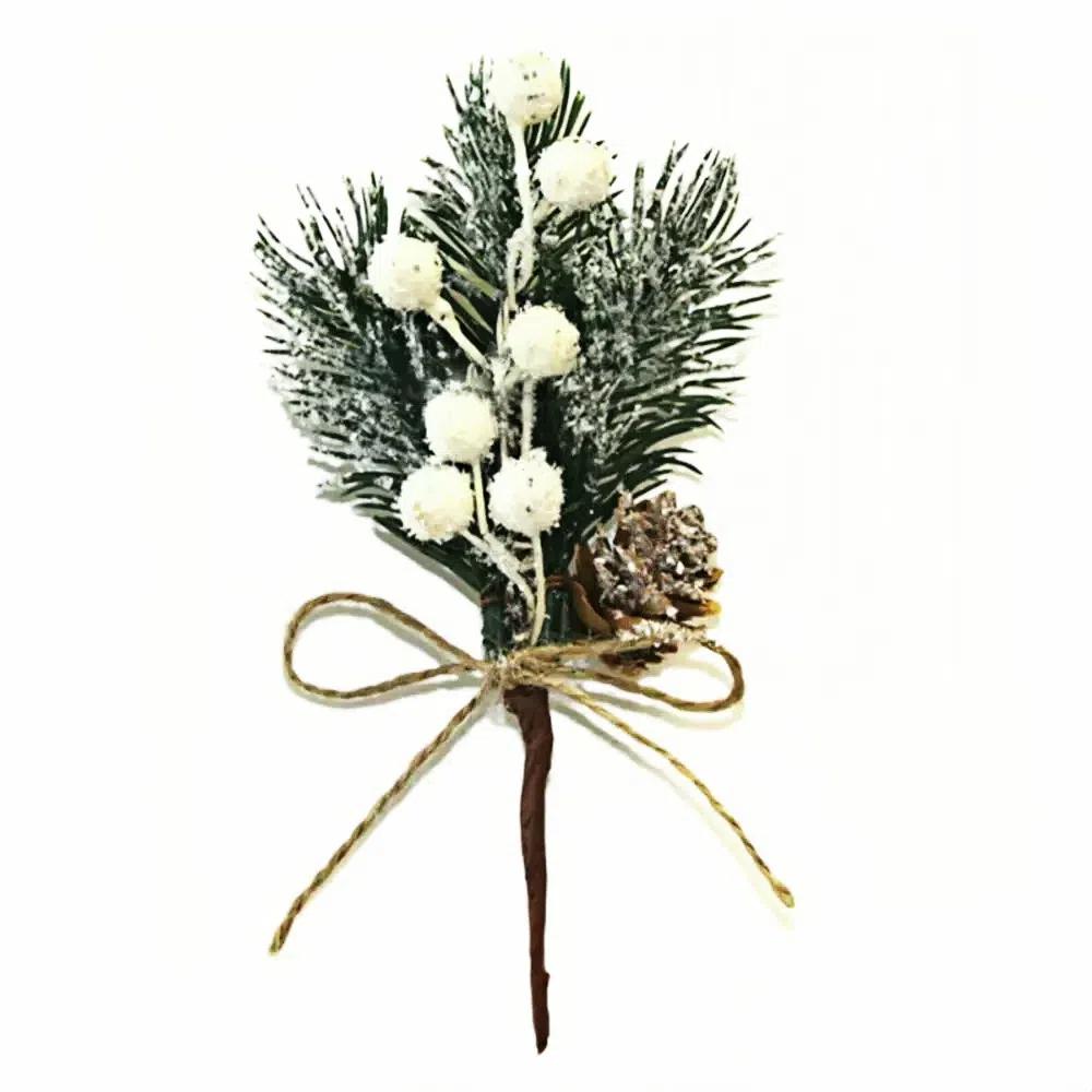 

Рождественское украшение Искусственная сосновая шишка Снежинка Декор для рождественской елки Рождественская сосновая шишка Веревка Домашний декор Искусственная ветка падуба Новый год белый