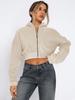 Women's Cropped Hoodie with Full Zip In Multiple Colors