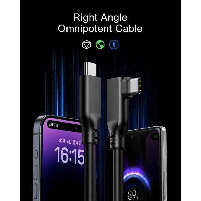 USB C to USB C Cable 3.3ft 60W - Right Angle USB C to USB C Charger Cord Type C Charging Cable Cord 90 Degree USBC to USBC Cable for iPhone15 Pro