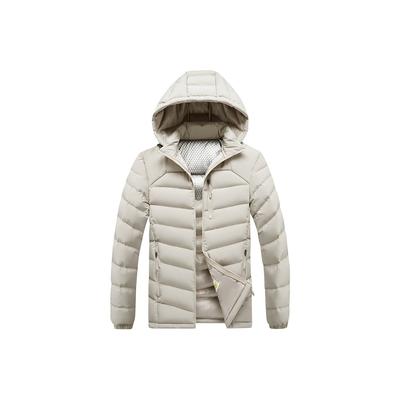 Comfortable and Versatile Jacket Light Slim Cotton Jacket Men's Models Winter Solid Colour Removable Cap Thickened Hooded Jacket Men