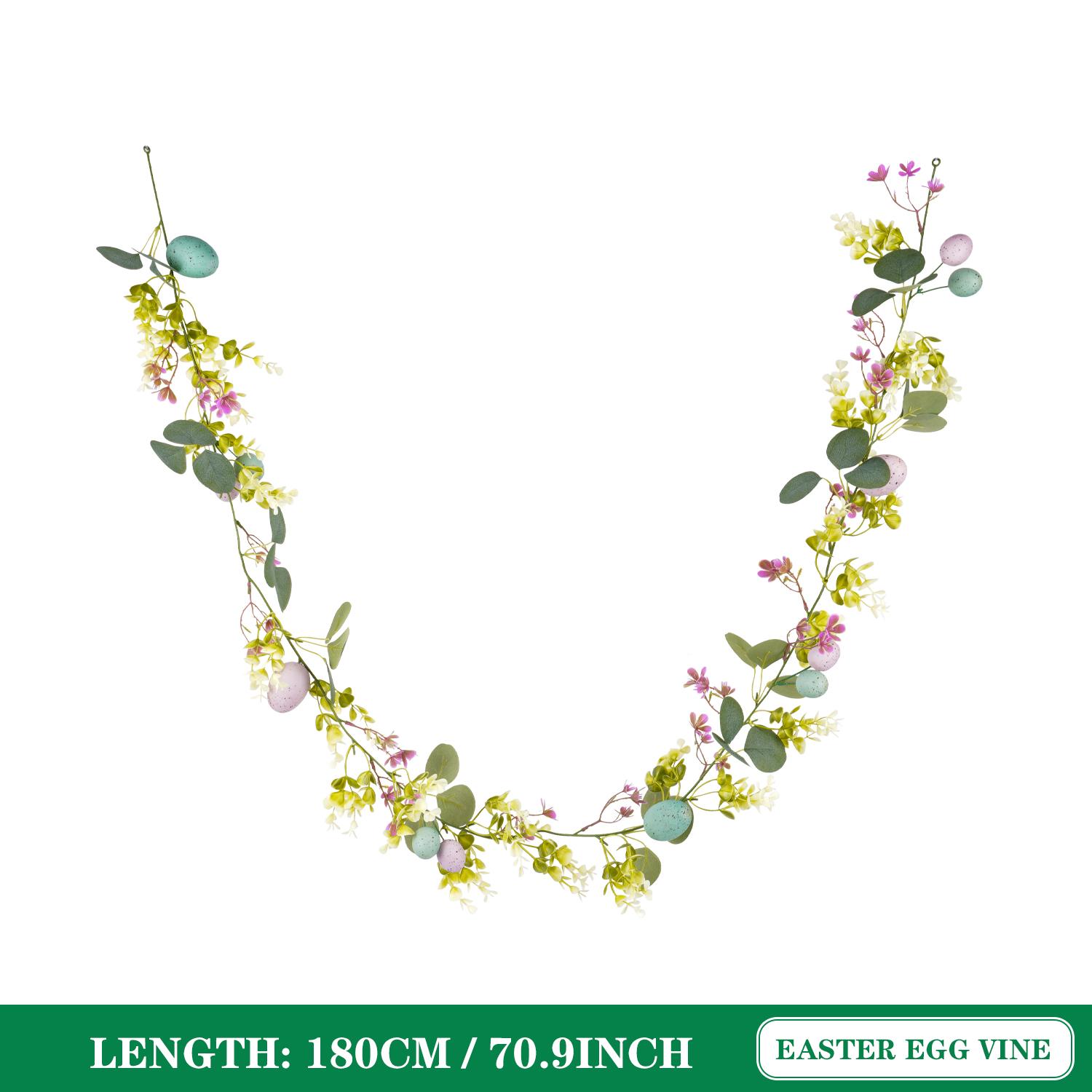 

180CM Easter Egg Spring Artificial Rattan DIY Home Mantel Party Rustic Wall Festival Decoration 1PC