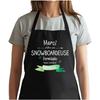 Kitchen Apron - Thank You Unforgettable Snowboarder - Black - Durable Cotton - Breton Print
