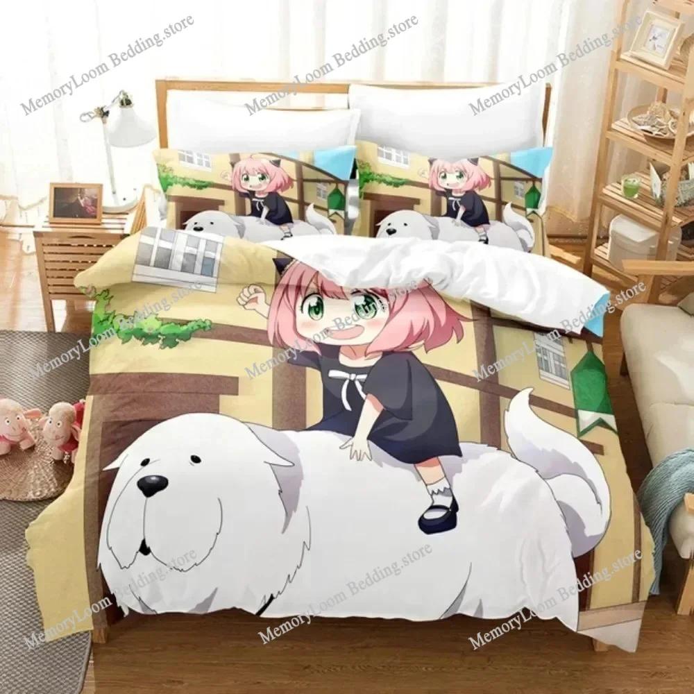 SPY×FAMILY Bedding Set Anya Forger Duvet Cover Set Microfiber Single Queen King Twin Full Size Quilt Cover for Adult Kids